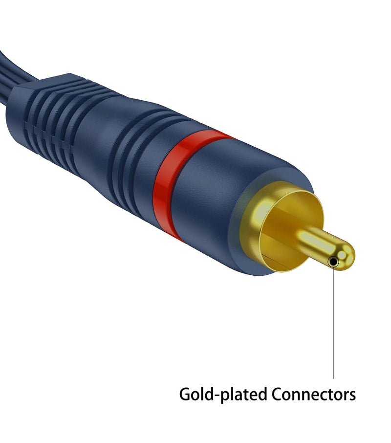 DteeDck RCA Splitter 1 Male 2 Female 5 Pack, RCA Y Splitter RCA Cable Audio Video Splitter Adapter Extension Cord 0.2M/0.65ft for Subwoofer Speaker - Image 5